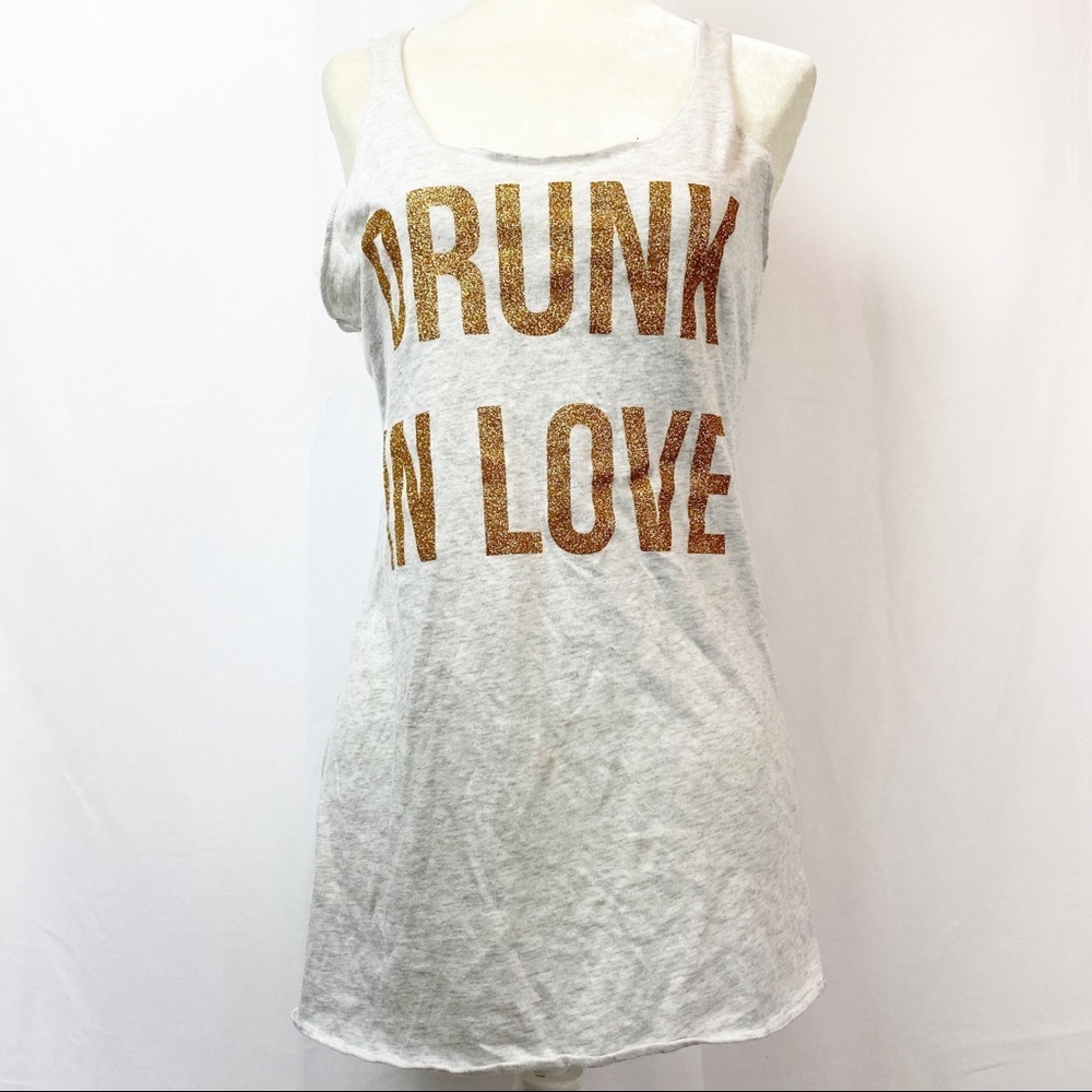 Drunk in Love Glitter Racerback Next Level Apparel